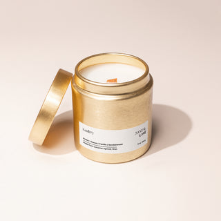 Santal Life Candle | Amber Sandalwood | 9oz Gold Glam Tin