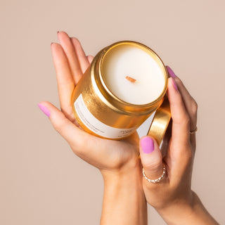 Santal Life Candle | Amber Sandalwood | 9oz Gold Glam Tin