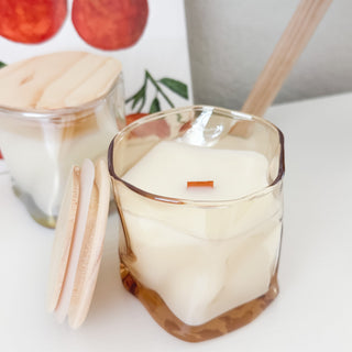 Hand Poured Fall Scented Candle In Unique Wavy Jar