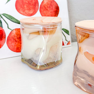 Hand Poured Fall Scented Candle In Unique Wavy Jar