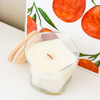 Hand Poured Fall Scented Candle In Unique Wavy Jar